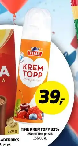 Bunnpris TINE KREMTOPP 33% tilbud