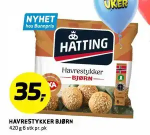 Bunnpris HAVRESTYKKER BJØRN tilbud