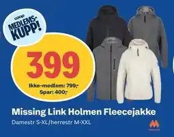 Coop Obs Missing Link Holmen Fleecejakke tilbud