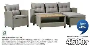 JYSK VEN BORD + SOFA + STOL tilbud