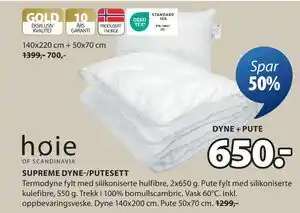 JYSK SUPREME DYNE-/PUTESETT tilbud