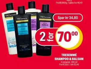 Coop Extra TRESEMMÉ SHAMPOO & BALSAM tilbud