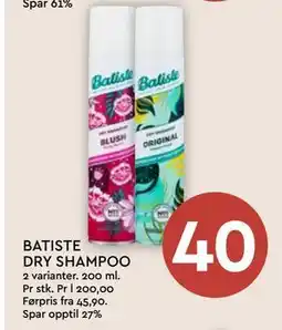 Coop Mega BATISTE DRY SHAMPOO tilbud