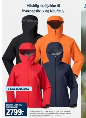 Sport 1 BERGANS ESSENTIALS 3L SKALLJAKKE tilbud