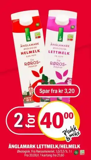 Coop Extra ÄNGLAMARK LETTMELK/HELMELK tilbud