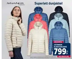 Sport 1 JOTUNHEIM BLÅHØ DUNJAKKE tilbud