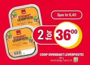 Coop Extra COOP OVNSBAKT LEVERPOSTEI tilbud