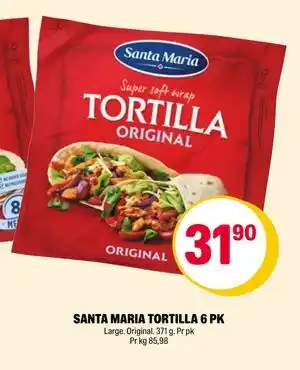 Coop Extra SANTA MARIA TORTILLA 6 PK tilbud