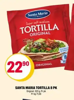 Coop Extra SANTA MARIA TORTILLA 8 PK tilbud