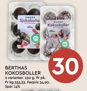 Coop Mega BERTHAS KOKOSBOLLER tilbud