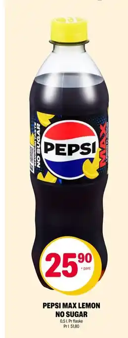 Coop Extra PEPSI MAX LEMON NO SUGAR tilbud