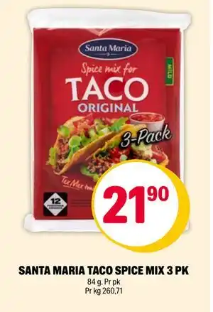 Coop Extra SANTA MARIA TACO SPICE MIX 3 PK tilbud