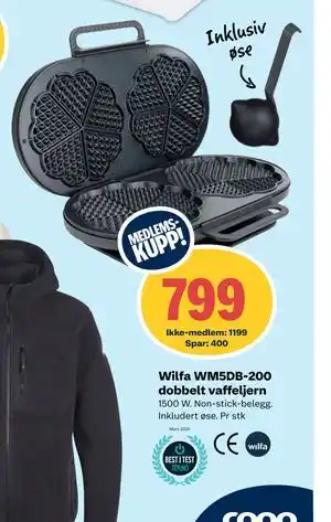 Coop Extra Wilfa WM5DB-200 dobbelt vaffeljern tilbud