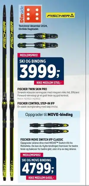 Sport 1 FISCHER TWIN SKIN PRO + FISCHER CONTROL STEP-IN IFP tilbud