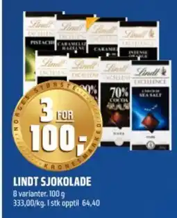 Coop Obs Lindt sjokolade tilbud