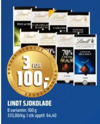 Coop Obs Lindt sjokolade tilbud