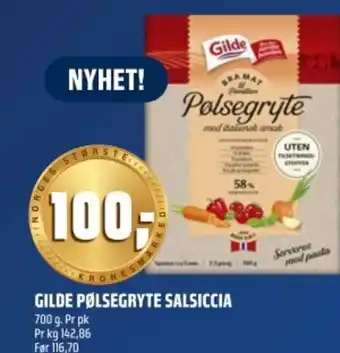 Coop Obs Gilde pølsegryte salsiccia tilbud