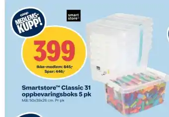 Coop Obs Smartstore™ Classic 31 oppbevaringsboks 5 pk tilbud