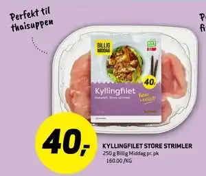 Bunnpris KYLLINGFILET STORE STRIMLER tilbud