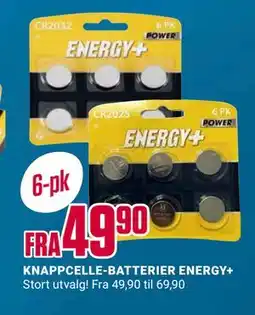 Europris KNAPPCELLE-BATTERIER ENERGY+ tilbud