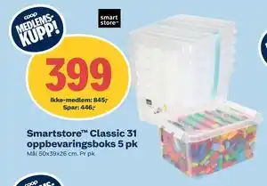 Coop Obs Smartstore Classic 31 oppbevaringsboks 5 pk tilbud