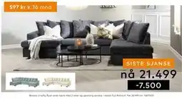 Skeidar Boston U-sofa tilbud