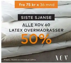 Skeidar XOV 60 LATEX OVERMADRASSER tilbud