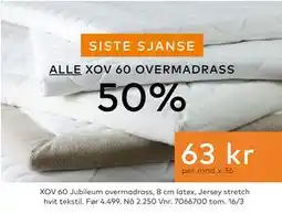 Skeidar Jubileum overmadrass tilbud