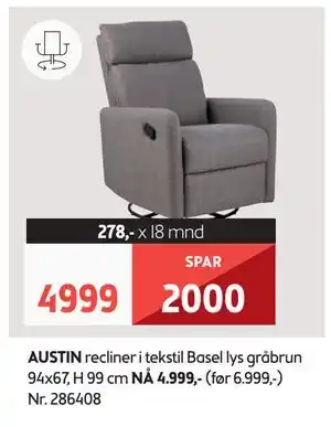 Bohus AUSTIN recliner tilbud