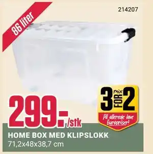 Europris HOME BOX MED KLIPSLOKK tilbud