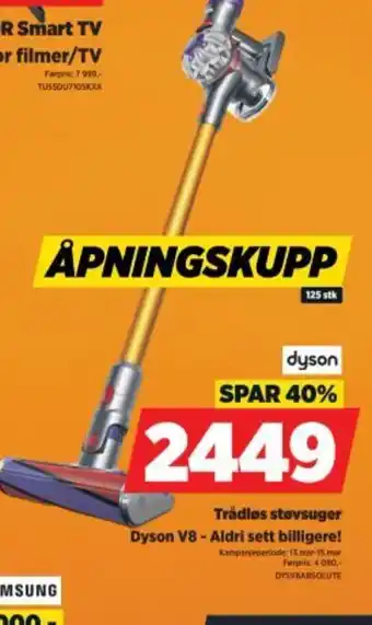 POWER Trådløs støvsuger Dyson V8 - Aldri sett billigere! tilbud