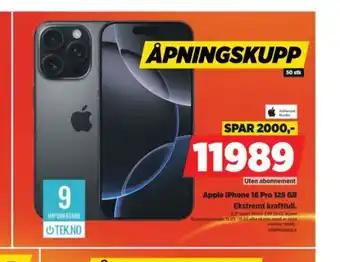 POWER Apple iPhone 16 Pro 128 GB tilbud