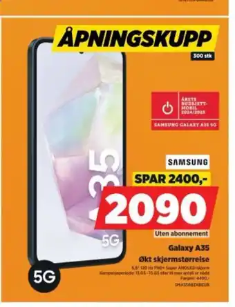 POWER Galaxy A35 Økt skjermstørrelse tilbud