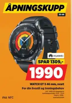 POWER WATCH GT 546 mm, svart For din livsstil og treningsbehov tilbud