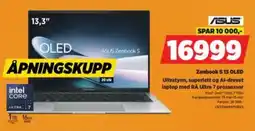 POWER Zenbook S13 OLED Ultratynn, superlett og Al-drevet laptop med RÅ Ultra 7 prossessor tilbud