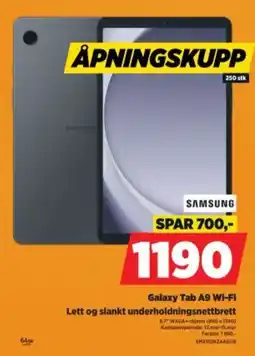 POWER Galaxy Tab A9 Wi-Fi Lett og slankt underholdningsnettbrett tilbud