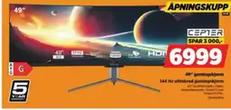 POWER 49" gamingskjerm 144 Hz ultrabred gamingskjerm tilbud