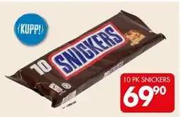 Sparkjøp 10 PK SNICKERS tilbud