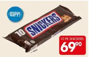 Sparkjøp 10 PK SNICKERS tilbud