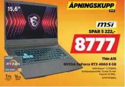 POWER Thin A15 NVIDIA GeForce RTX 4060 8 GB tilbud