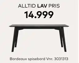 Skeidar Bordeaux spisebord tilbud