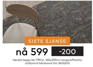 Skeidar Værdal teppe tilbud