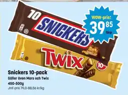 Eurocash Snickers 10-pack tilbud