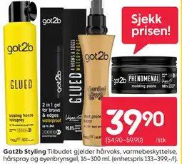 Rusta Got2b Styling Tilbudet gjelder hårvoks tilbud