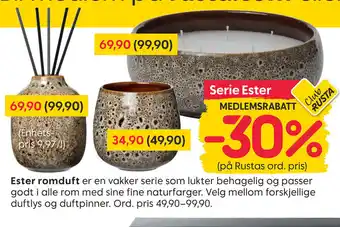 Rusta Ester romduft er en vakker Serie Ester tilbud