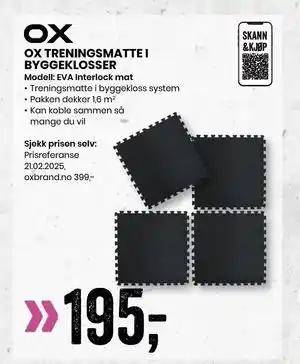 Sport Outlet OX TRENINGSMATTE I BYGGEKLOSSER tilbud