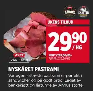 Meny NYSKÅRET PASTRAMI tilbud