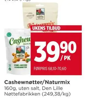 Meny Cashewnøtter/Naturmix tilbud