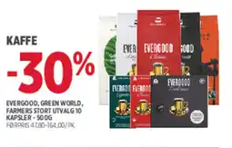 Jacobs KAFFE EVERGOOD, GREEN WORLD, FARMERS STORT UTVALG 10 KAPSLER tilbud