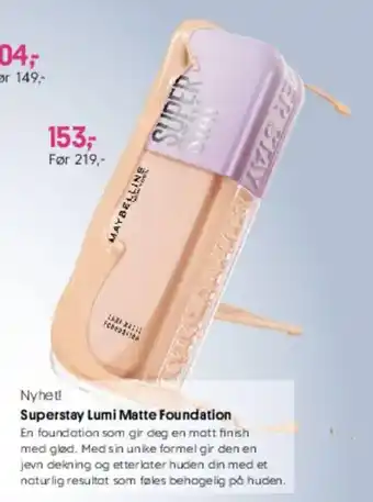 VITA Nyhet! Superstay Lumi Matte Foundation tilbud